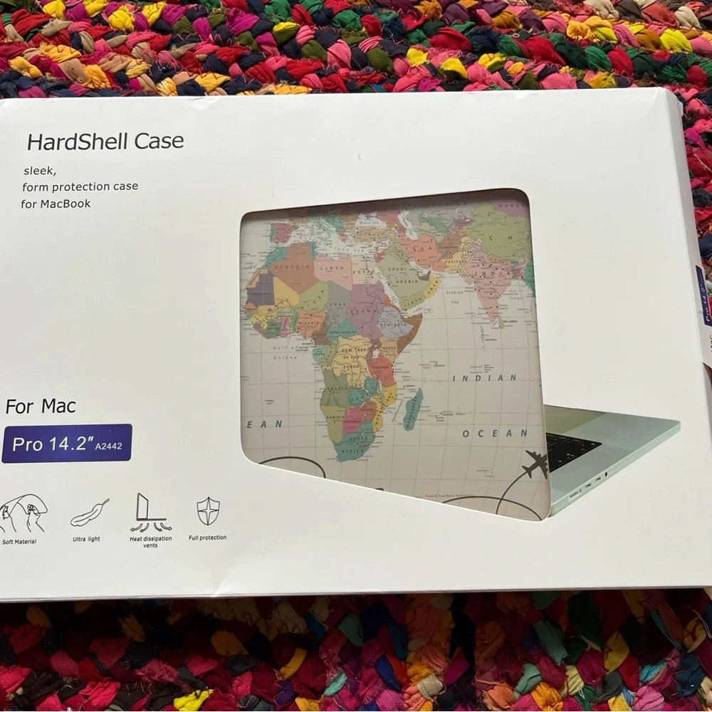 MACBOOK PRO 14.2 INCHES HARDSHELL CASE WITH MAP AND THE NAME DEBBIE ON IT